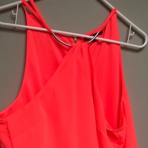 Bright Pink Dress with Built in Choker Neckline